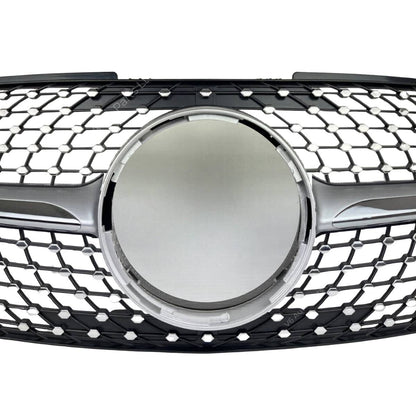 For Mercedes M-Class W164 Front Radiator Diamond Chrome Grille (2009–2012 ML320)