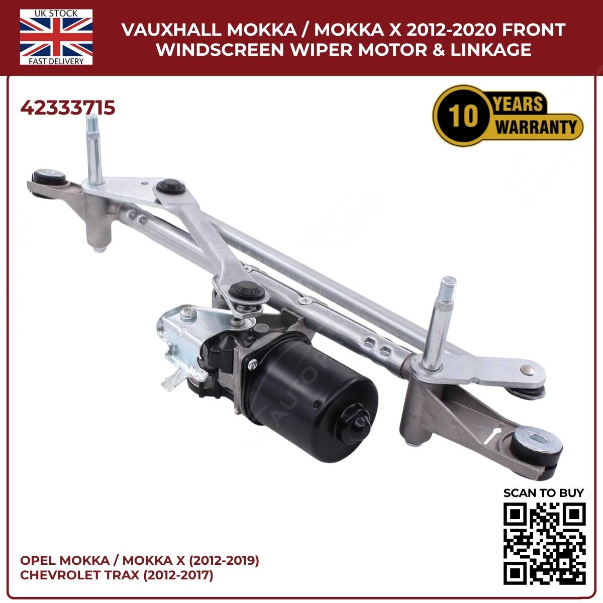 Front Windscreen Wiper Linkage & Motor For Opel Mokka / Mokka X 2013 - 2019 RHD