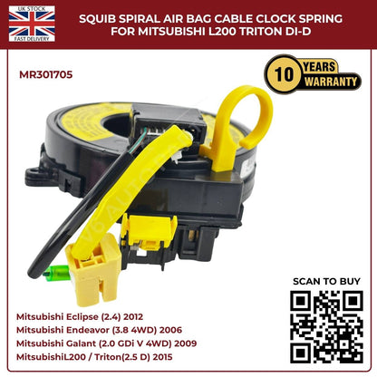 Squib Spiral Airbag Cable Clock Spring For Mitsubishi L200 Triton DI‑D (2008–2014)