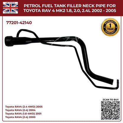 Image of replacement fuel tank filler neck pipe 77201-42140 for Toyota RAV4