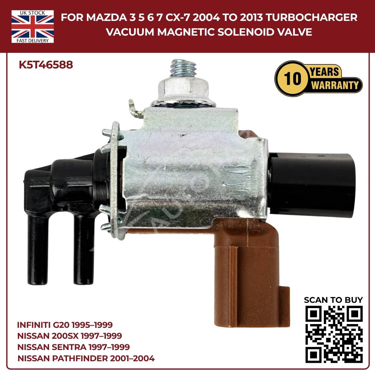 Mazda 3 5 6 7 CX-7 (2004–2013) Intake Turbocharger Vacuum Solenoid Valve – OEM Replacement