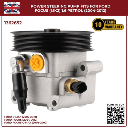 Power Steering Pump – Fits Ford Focus Mk2 1.6 Petrol (2004–2012) | OEM 4M513A696AD