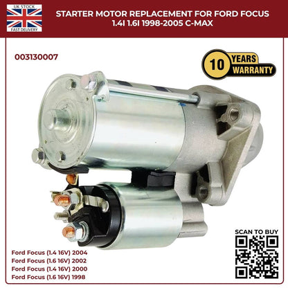 Starter Motor Ford Focus 1.4i / 1.6i 1998–2005, C-Max – Ref 003130007