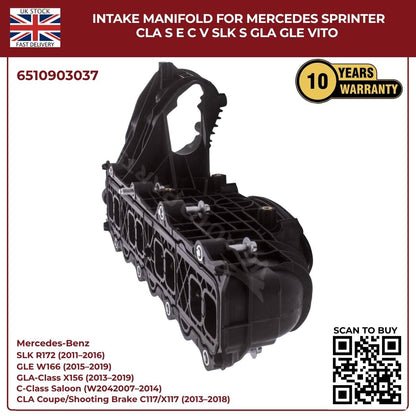 Intake Manifold OEM 6510903037 – Mercedes Sprinter, CLA, S-Class, E-Class, C-Class, Vito, SL, GLA, GLE