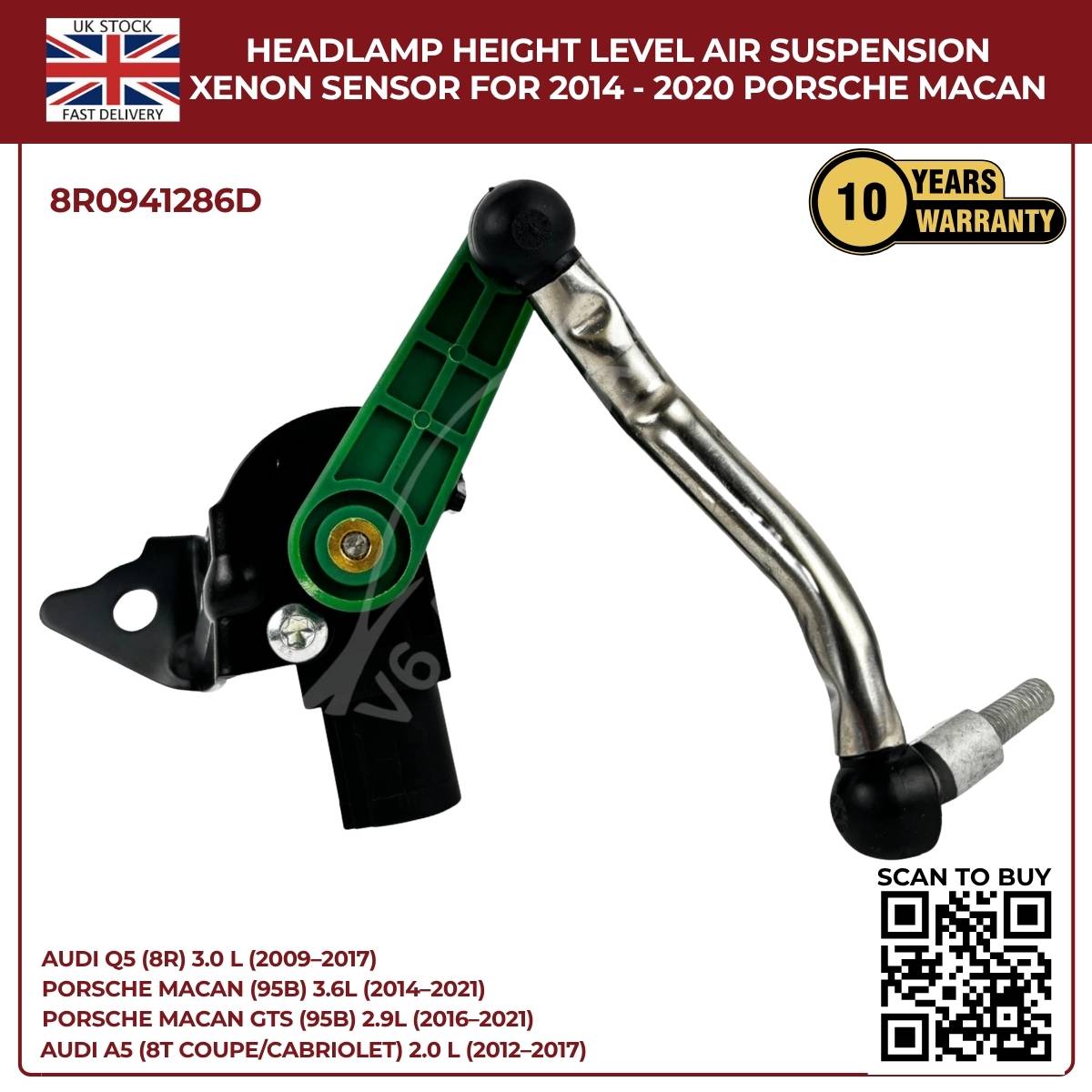 Front Right Suspension Height Level Sensor for Audi Q5 8R 8RB (2008–2017) SUV – OEM Replacement