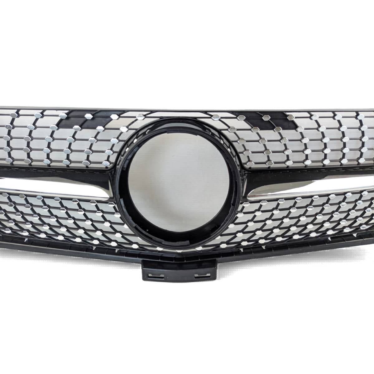 For Mercedes M‑Class X166 ML63 AMG Front Radiator Diamond Grille Black Chrome (2011–2016)
