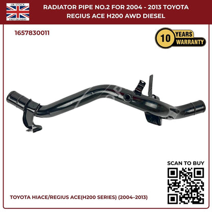 Toyota Hiace Radiator Pipe No.2 (2004–2013, Diesel 2.5L / 3.0L) – Direct Fit Replacement | Part No. 1657830011