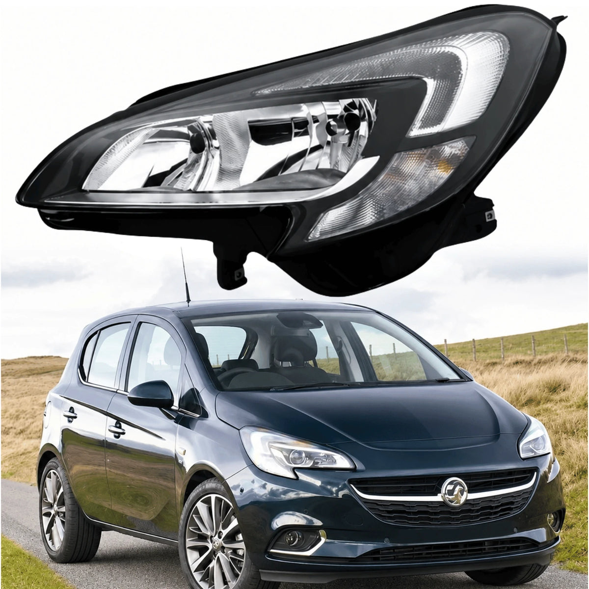 Image of Vauxhall Corsa E Passenger Side Headlight Assembly – 1216862
