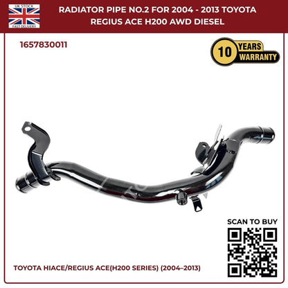 Toyota Hiace Radiator Pipe No.2 (2004–2013, Diesel 2.5L / 3.0L) – Direct Fit Replacement | Part No. 1657830011