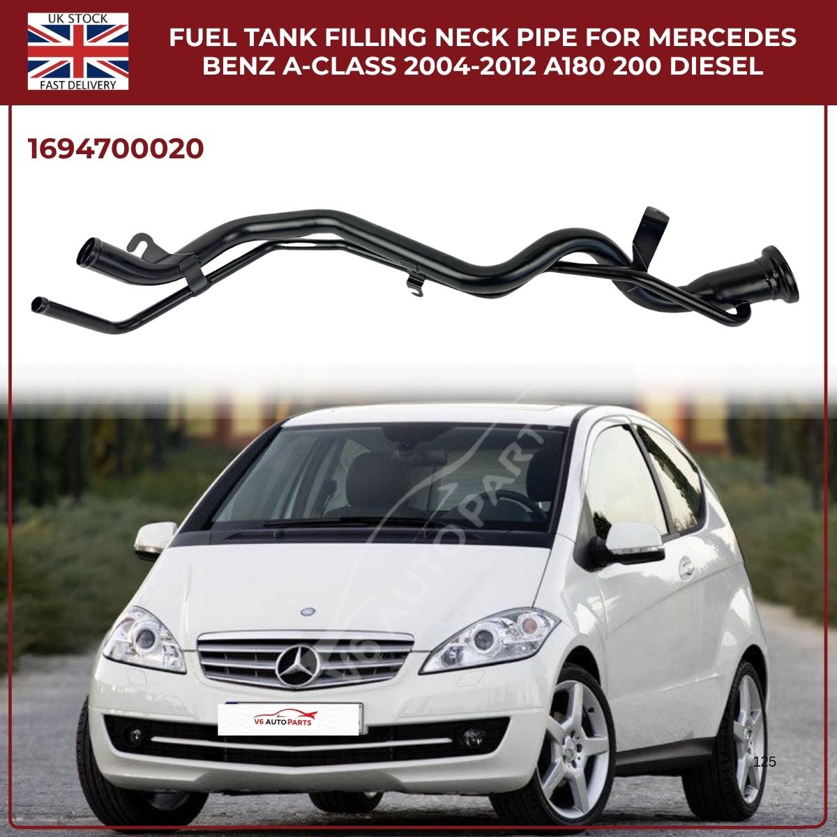 Fuel Tank Filler Neck Pipe For Mercedes-Benz A-Class W169 (2004–2012) A160 A170 CDI Diesel | OE Ref 1694700020