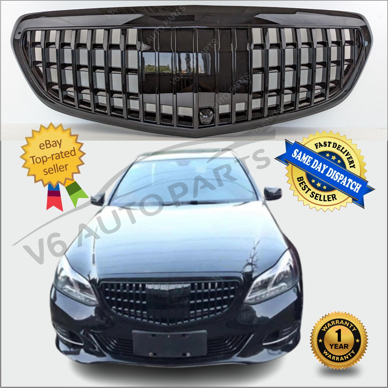 For Mercedes E-Class W212 Maybach E300 E63 AMG Front Radiator Grille 2013 - 2016