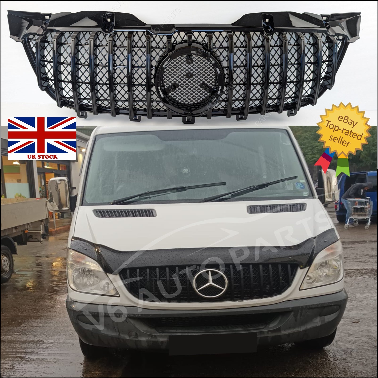 For Mercedes Front Radiator Grille W906 Sprinter MKII GT PreFacelift 2009-2013