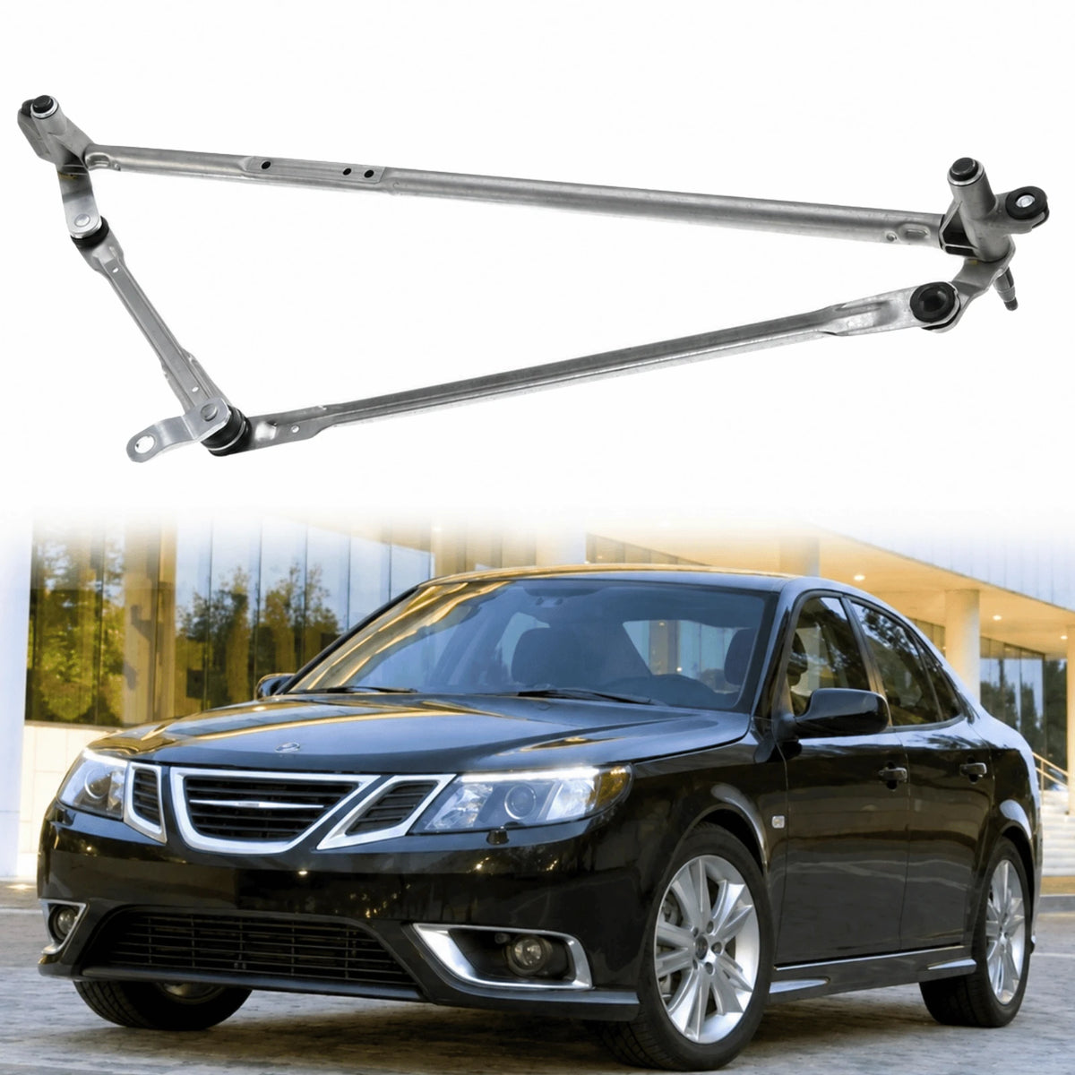 image of Front Wiper Linkage Bar Assembly for Saab 9-3 Right Hand Drive 12757155