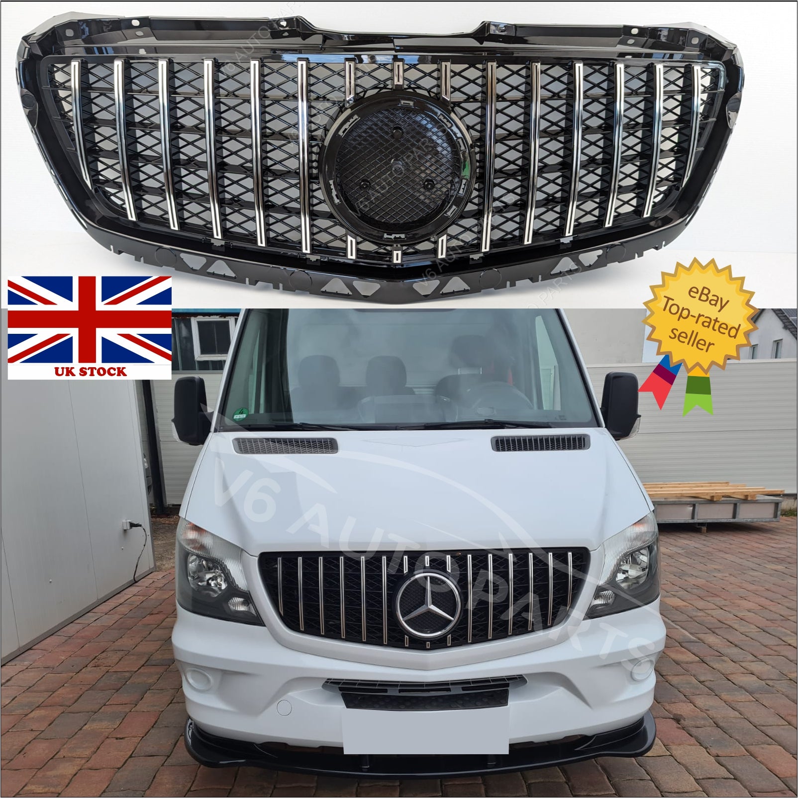 For Mercedes W906 309 Grill Sprinter Front Radiator Grille 2013-2017 GT Facelift