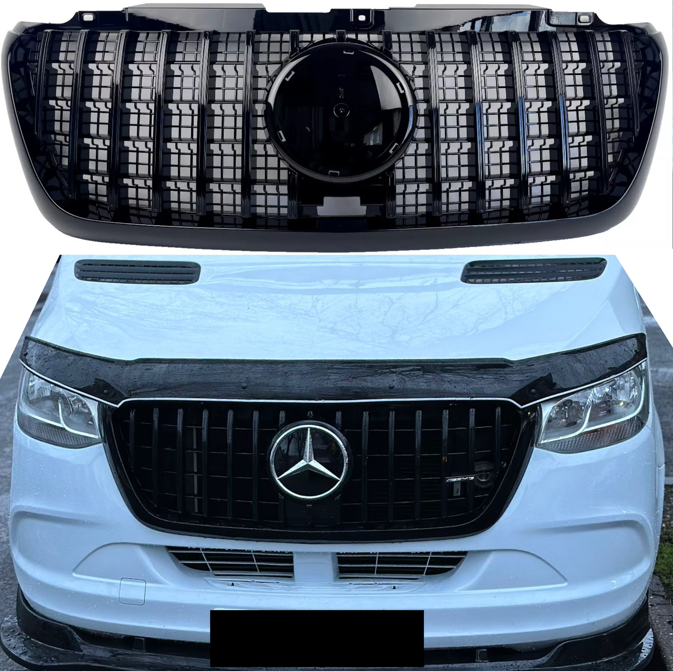 For Mercedes W907 Sprinter Panamericana Compatible Front Radiator Grille 2018-2024 Facelift