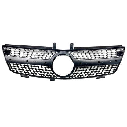 For Mercedes M‑Class W164 Front Radiator Diamond Chrome Grille 2005–2008 ML320 ML350 ML500 ML550 ML63 AMG