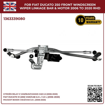 image of Citroen Relay MK2 RHD Front Windshield Wiper Mechanism 1363339080