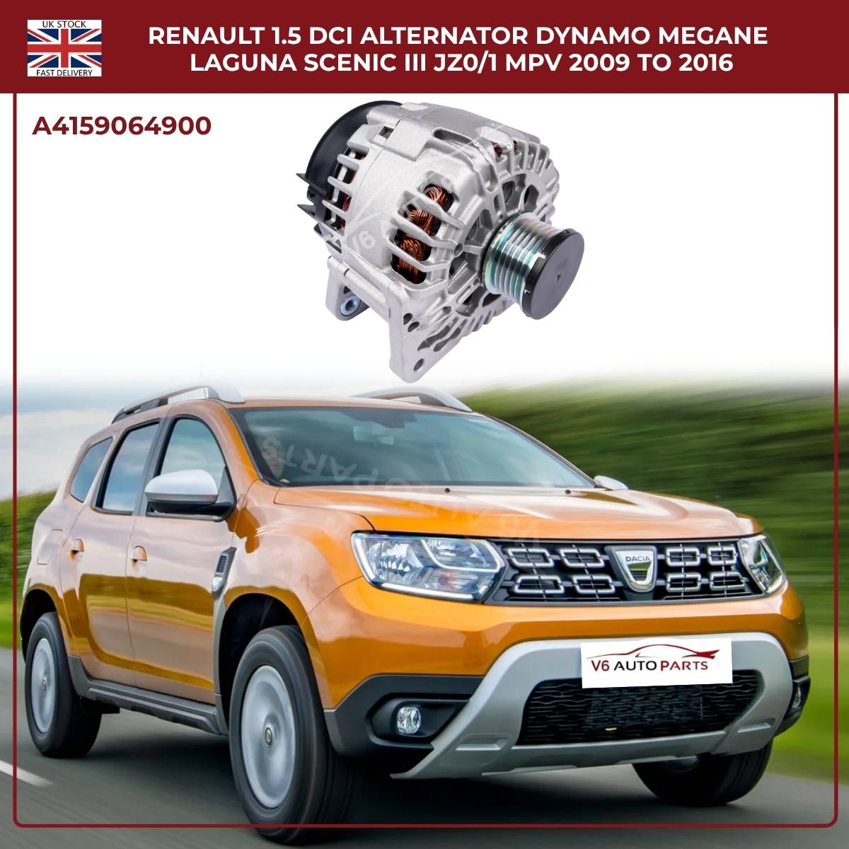 Alternator for Renault Megane III, Laguna, Scenic III 1.5 dCi (2009–2016) — OEM Replacement