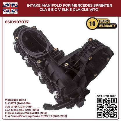 Intake Manifold OEM 6510903037 – Mercedes Sprinter, CLA, S-Class, E-Class, C-Class, Vito, SL, GLA, GLE