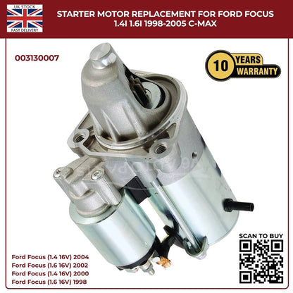 Starter Motor Ford Focus 1.4i / 1.6i 1998–2005, C-Max – Ref 003130007