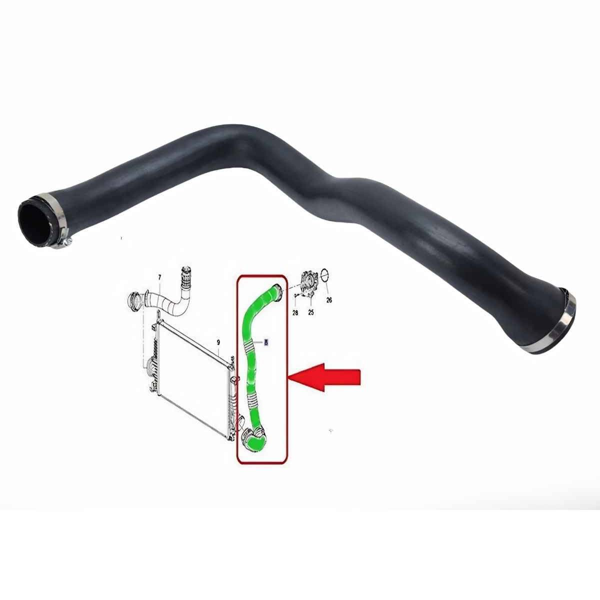 Turbo Intercooler Outlet Hose Pipe for Vauxhall / Opel Insignia A 1.6 CDTi Diesel (2015–2017, Engine Codes B16DTH / B16DTJ)