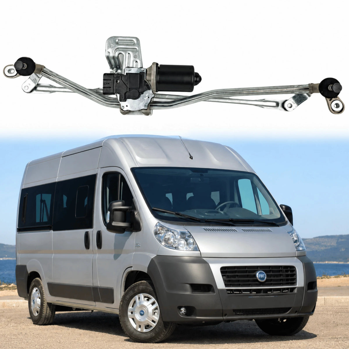 image of Front Windscreen Wiper Linkage Motor Assembly for Citroen Relay MK2 1363339080