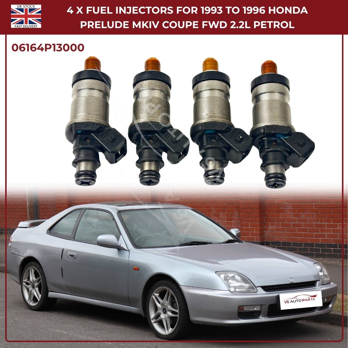 4x Fuel Injectors For Honda Prelude MKIV (1993–1996) 2.2L F22A1/F22A4 FWD Petrol