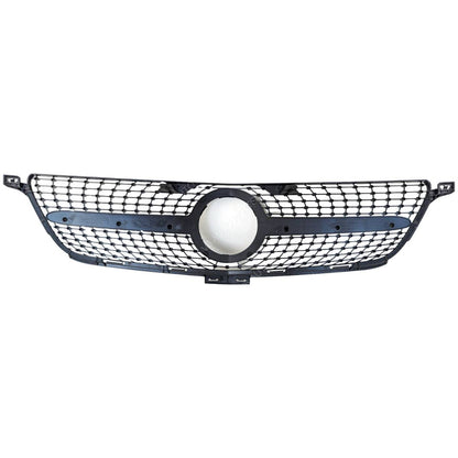 For Mercedes M‑Class X166 ML63 AMG Front Radiator Diamond Grille Black Chrome (2011–2016)