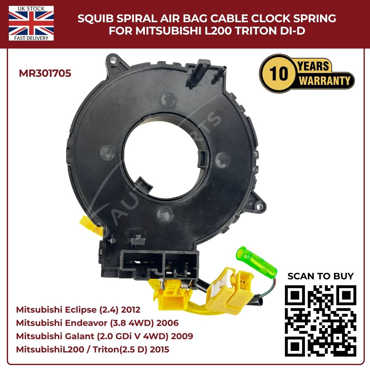 Squib Spiral Airbag Cable Clock Spring For Mitsubishi L200 Triton DI‑D (2008–2014)