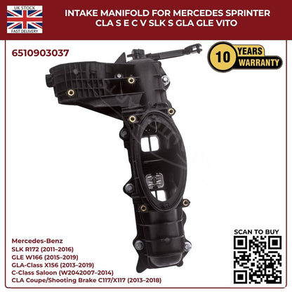 Intake Manifold OEM 6510903037 – Mercedes Sprinter, CLA, S-Class, E-Class, C-Class, Vito, SL, GLA, GLE