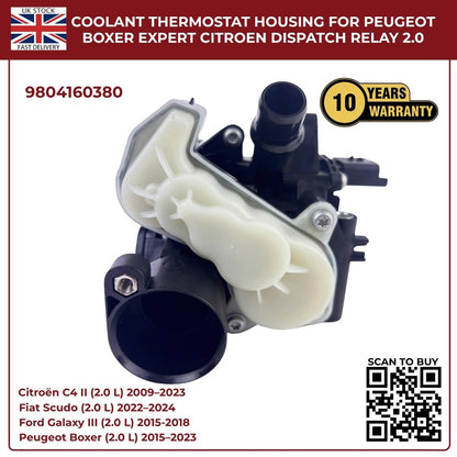 Coolant Thermostat Housing 9804160380 for Ford, Peugeot, Toyota & Vauxhall 2.0 Diesel Engines