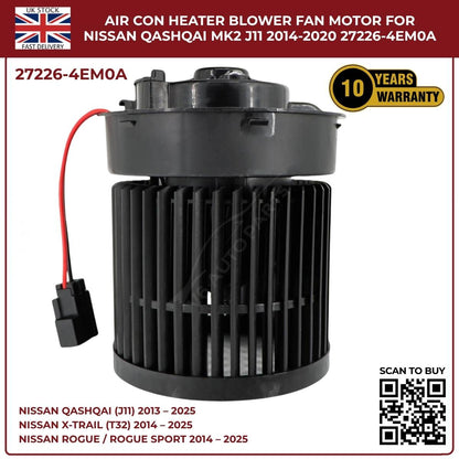 Image of Replacement Blower Fan Motor 27226-4EM0A for Nissan Qashqai MK2
