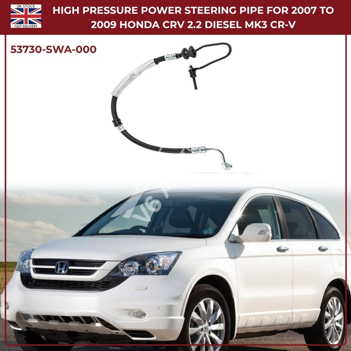 Power Steering Pressure Hose For Honda CR-V 53730-SWA-000 | Fits 2.2 Diesel (2007–2009)