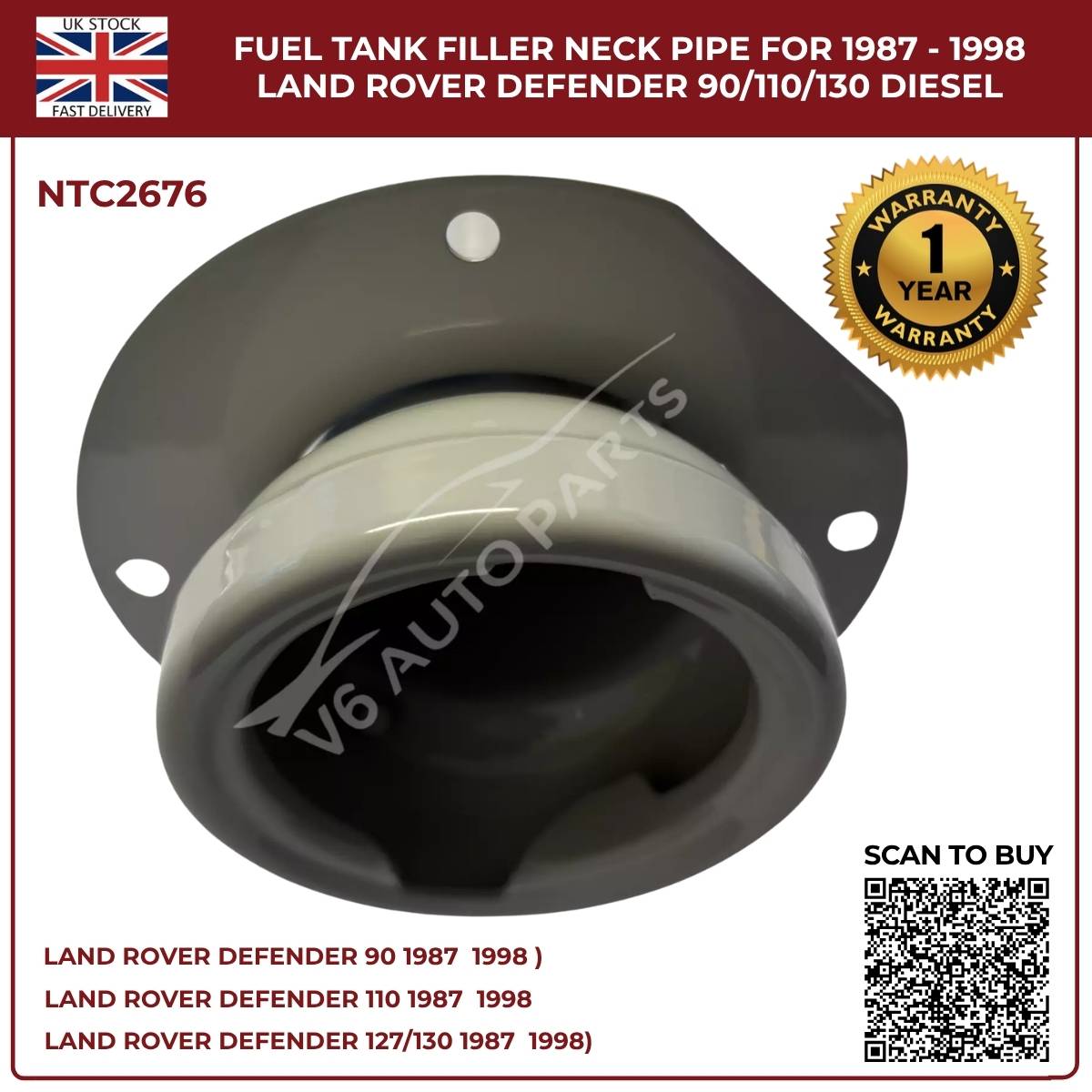 Image of NTC2676 fuel filler pipe for Land Rover Defender 90, 110 and 130