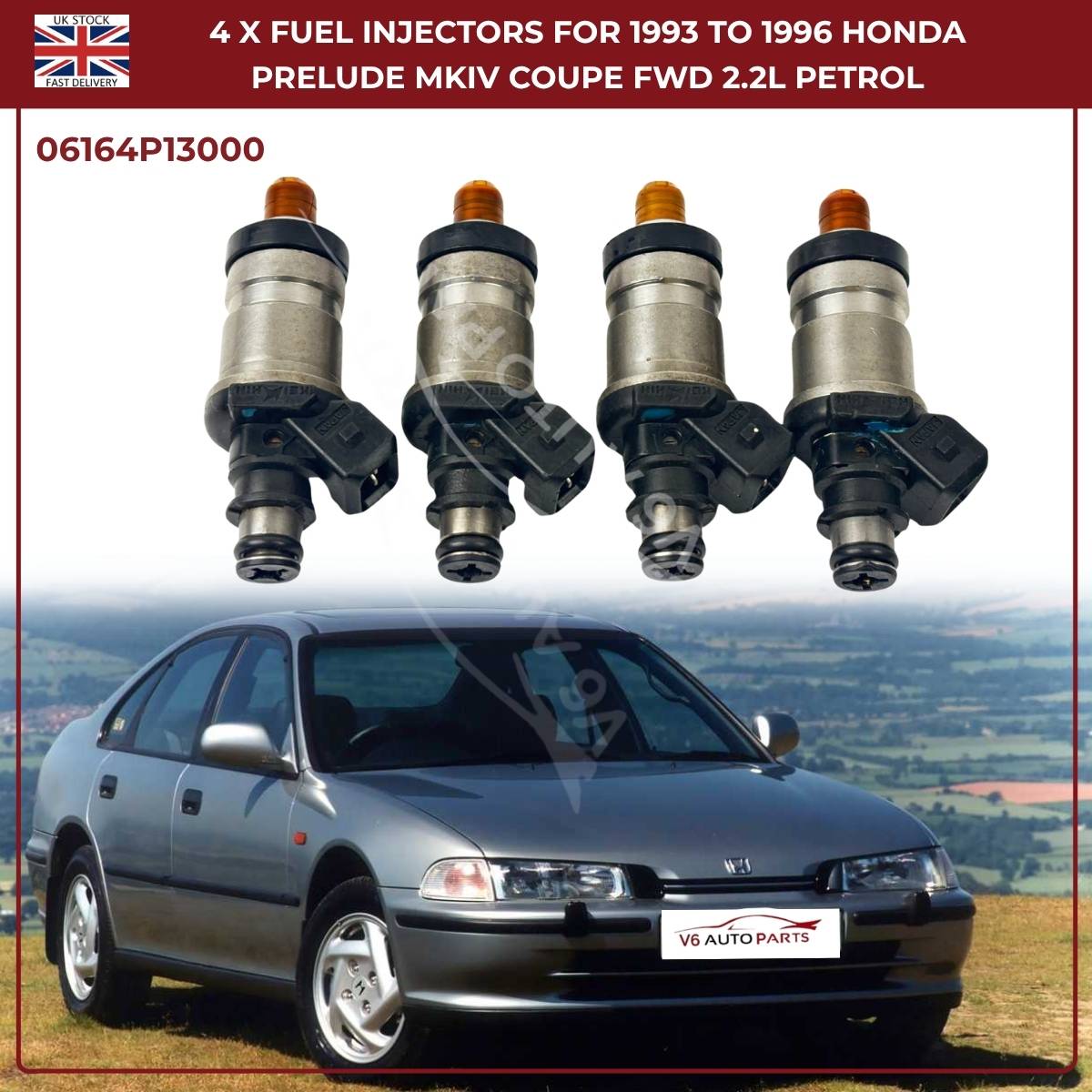 4x Fuel Injectors For Honda Prelude MKIV (1993–1996) 2.2L F22A1/F22A4 FWD Petrol