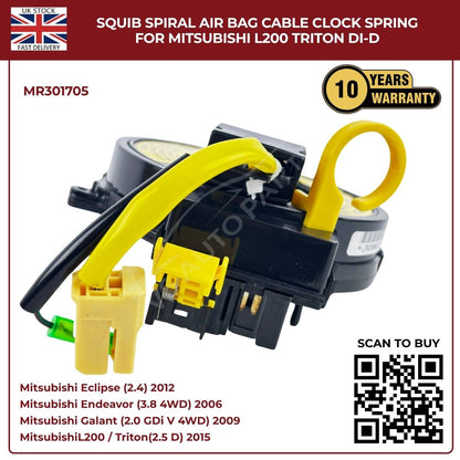 Squib Spiral Airbag Cable Clock Spring For Mitsubishi L200 Triton DI‑D (2008–2014)