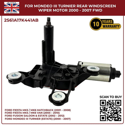Ford Fiesta MK5/MK6 Rear Windscreen Wiper Motor (2001–2010) – OEM Replacement 2S61A17K441AB
