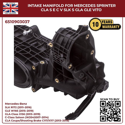 Intake Manifold OEM 6510903037 – Mercedes Sprinter, CLA, S-Class, E-Class, C-Class, Vito, SL, GLA, GLE