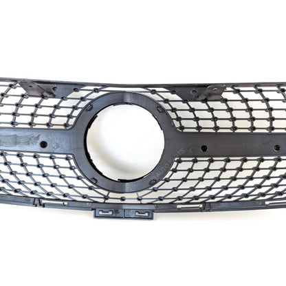 For Mercedes M‑Class X166 ML63 AMG Front Radiator Diamond Grille Black Chrome (2011–2016)