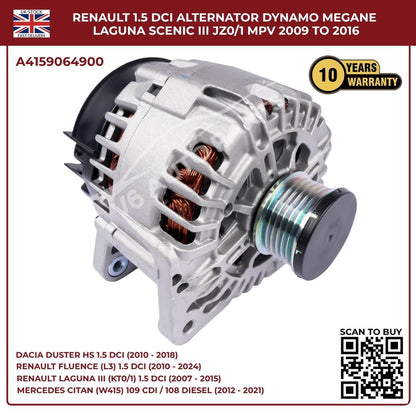 image of Renault Megane III 1.5 dCi Diesel Alternator Replacement A4159064900