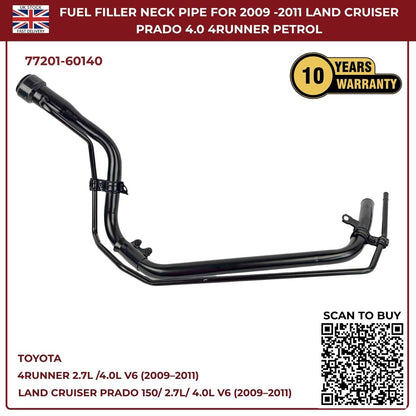 Fuel Tank Filler Neck Pipe For Toyota Land Cruiser Prado 150 & Toyota 4Runner Petrol (2009–2011) | OEM Ref 77201‑60140
