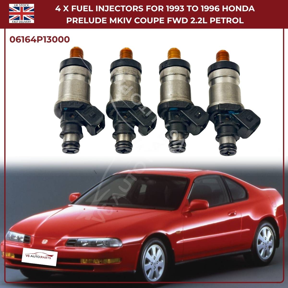 4x Fuel Injectors For Honda Prelude MKIV (1993–1996) 2.2L F22A1/F22A4 FWD Petrol