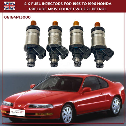4x Fuel Injectors For Honda Prelude MKIV (1993–1996) 2.2L F22A1/F22A4 FWD Petrol