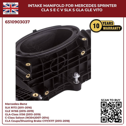 Intake Manifold OEM 6510903037 – Mercedes Sprinter, CLA, S-Class, E-Class, C-Class, Vito, SL, GLA, GLE