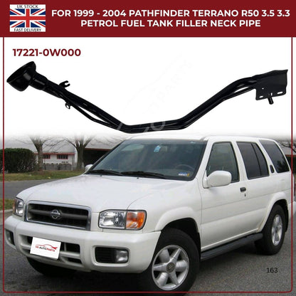 Replacement Fuel Tank Filler Neck Pipe – Nissan Pathfinder / Terrano R50 (1999–2004, 3.3L & 3.5L Petrol, OEM 17221-0W000)