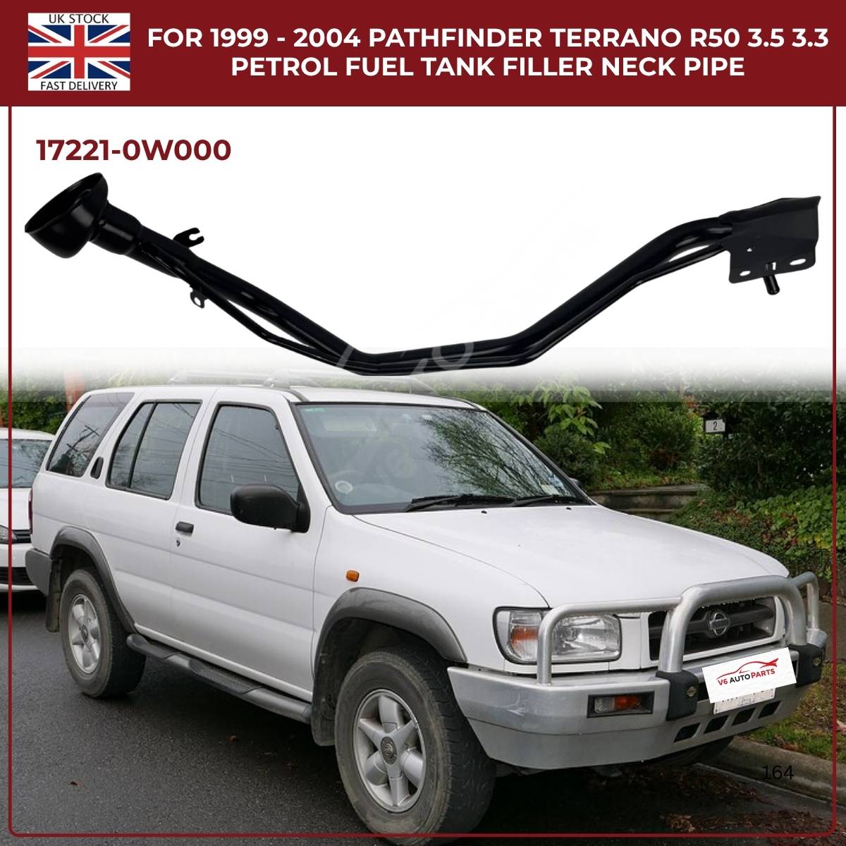Replacement Fuel Tank Filler Neck Pipe – Nissan Pathfinder / Terrano R50 (1999–2004, 3.3L & 3.5L Petrol, OEM 17221-0W000)