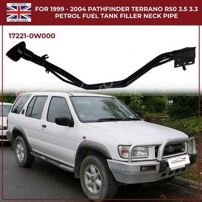 Replacement Fuel Tank Filler Neck Pipe – Nissan Pathfinder / Terrano R50 (1999–2004, 3.3L & 3.5L Petrol, OEM 17221-0W000)