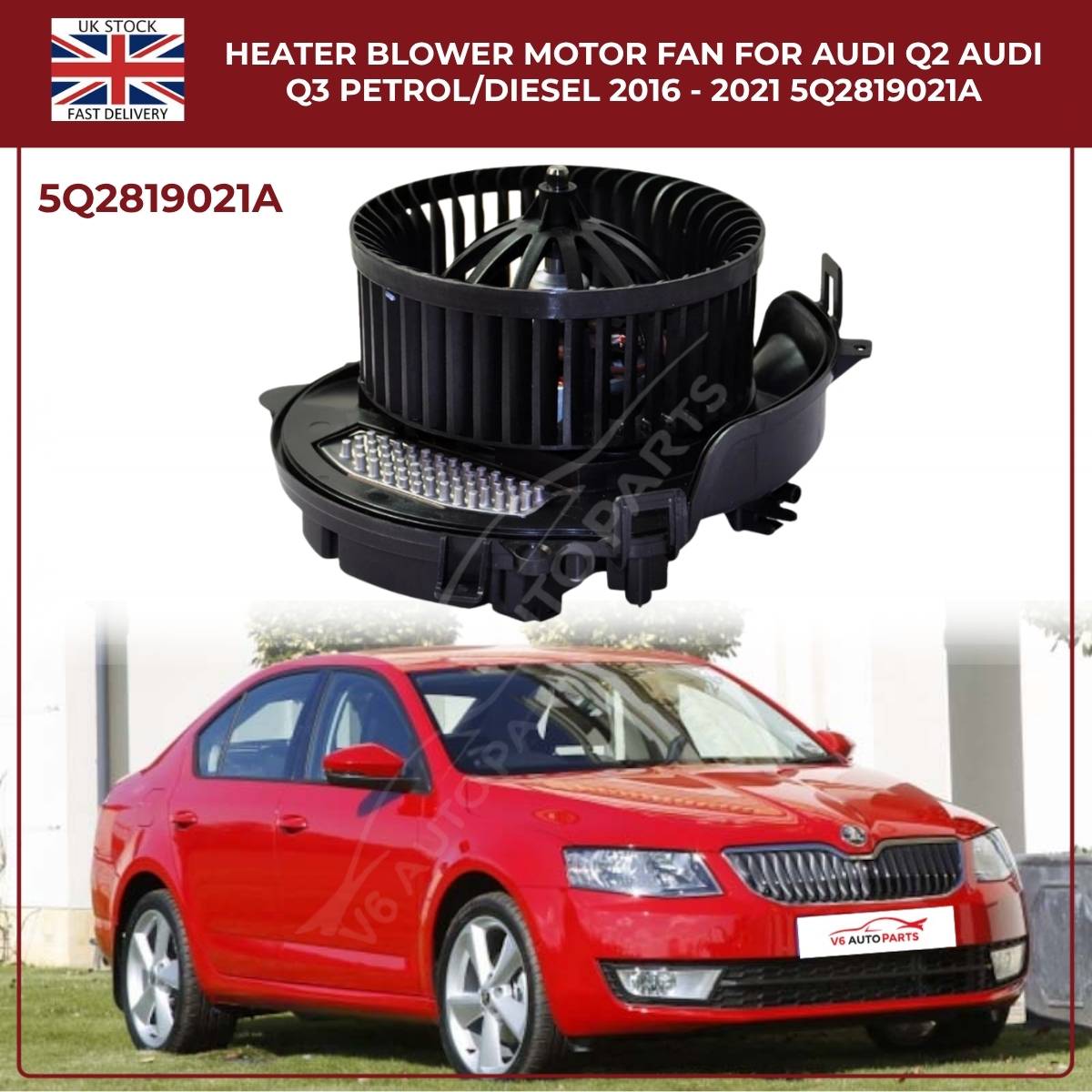 Heater Blower Motor Fan (Without Resistor) For Skoda Superb III 3V3/3V5 2015–2021 Estate & Hatch