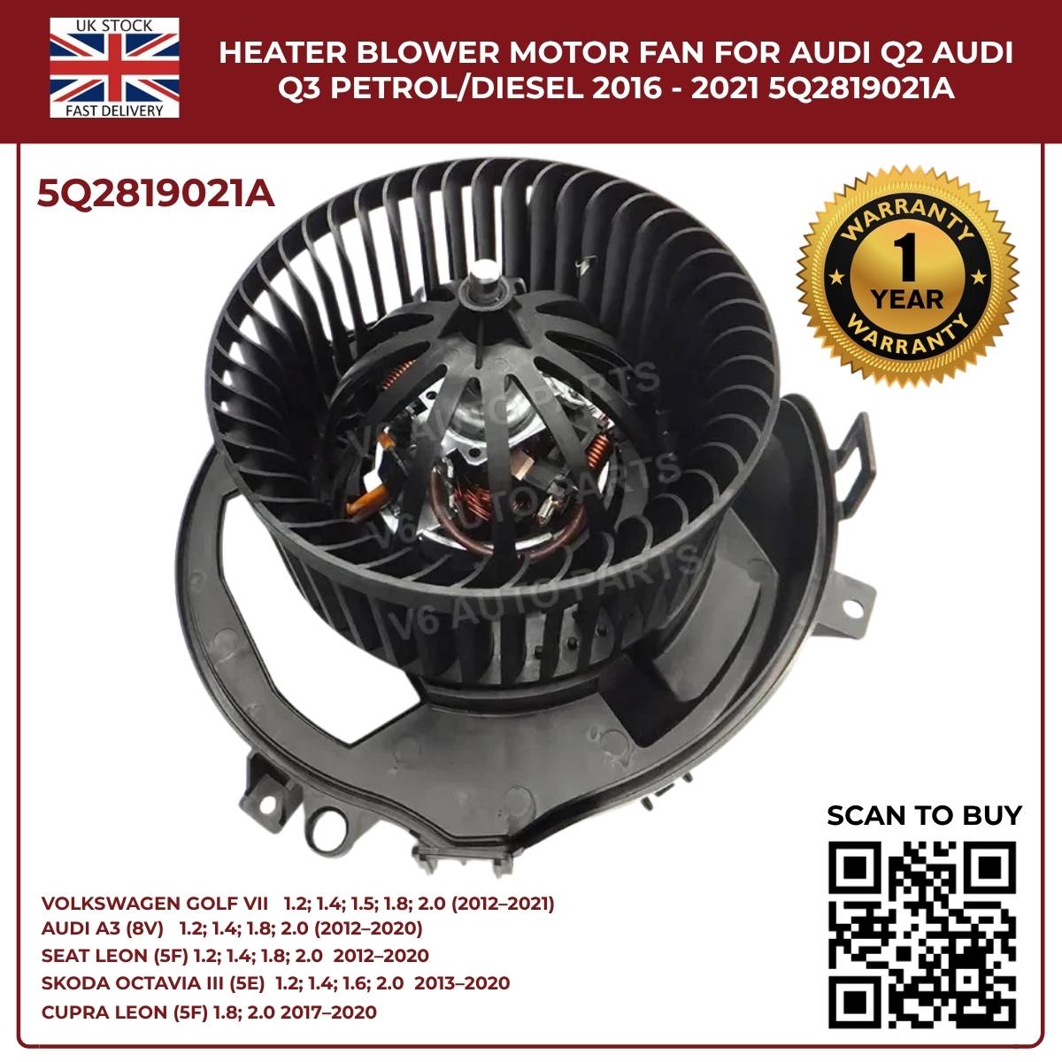 image of Skoda Superb III 2015-2021 Heater Fan Motor 5Q2819021A