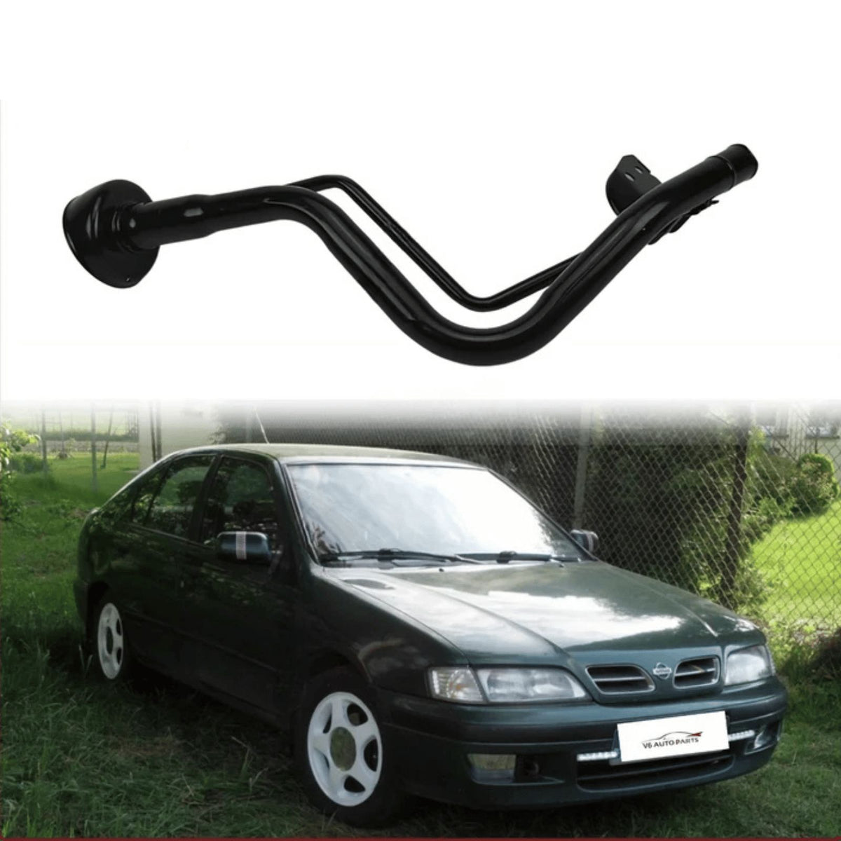 Image of Nissan Primera P12 petrol fuel filler neck pipe, part number 17221-5M300